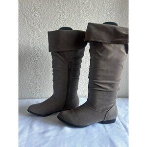Style & Co. Tiriza Boots Women's Size 7 Grey Pointed Toe Slouch Knee High Shoes